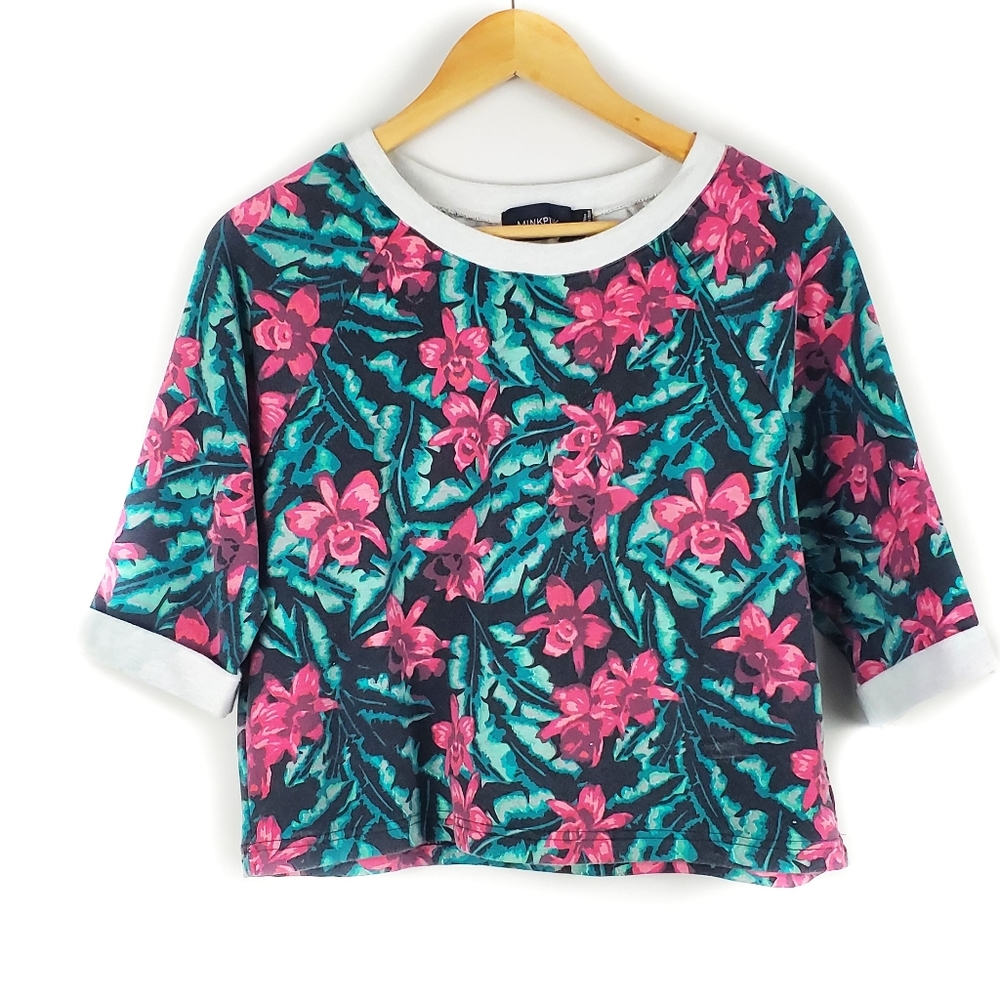 MinkPink Sundown Jungle Cropped Top Size Medium - Picture 2 of 5